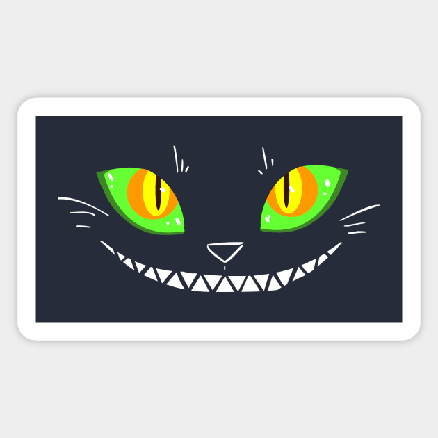 Creepy Cat Face Sticker by sky665